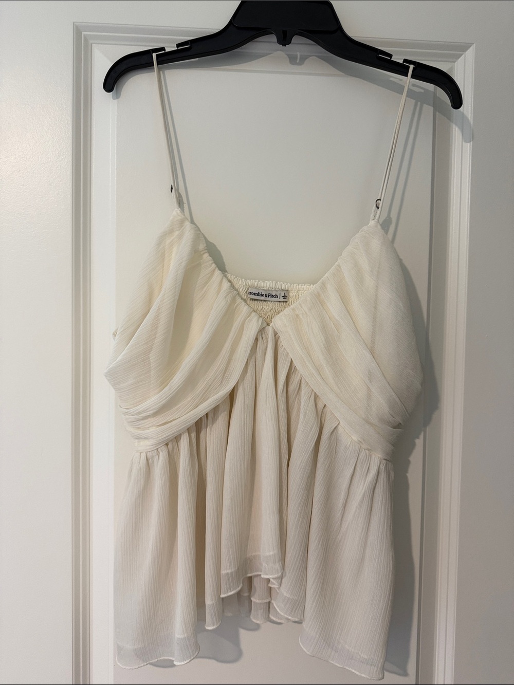 Abercrombie & Fitch Ivory Spaghetti Strap Tank Top